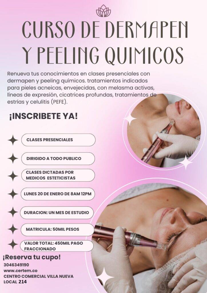 Curso de dermapen y peelling en Certem afiche promoción